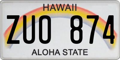 HI license plate ZUO874