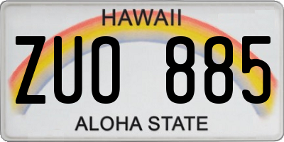 HI license plate ZUO885