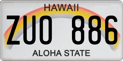 HI license plate ZUO886