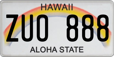 HI license plate ZUO888