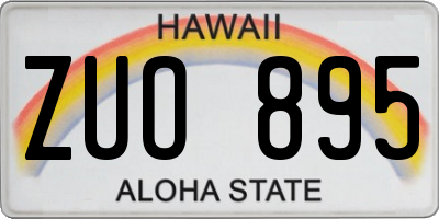 HI license plate ZUO895