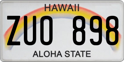 HI license plate ZUO898