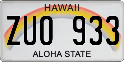 HI license plate ZUO933