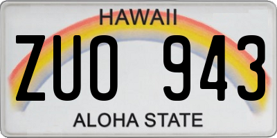 HI license plate ZUO943