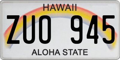 HI license plate ZUO945