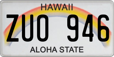 HI license plate ZUO946