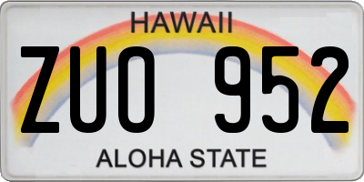 HI license plate ZUO952