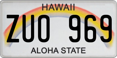 HI license plate ZUO969