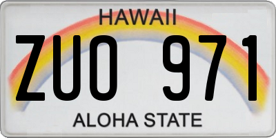HI license plate ZUO971