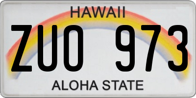 HI license plate ZUO973