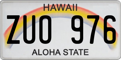 HI license plate ZUO976