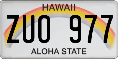 HI license plate ZUO977