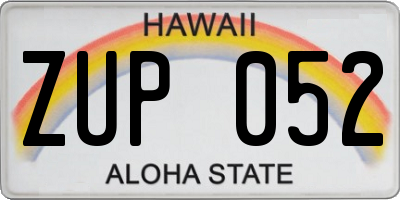 HI license plate ZUP052