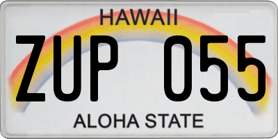 HI license plate ZUP055