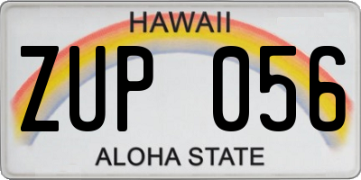 HI license plate ZUP056
