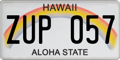 HI license plate ZUP057