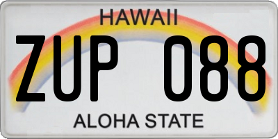 HI license plate ZUP088