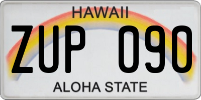 HI license plate ZUP090