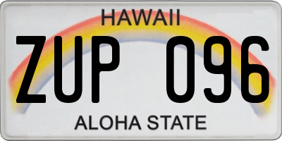 HI license plate ZUP096