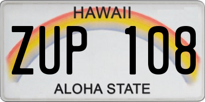 HI license plate ZUP108