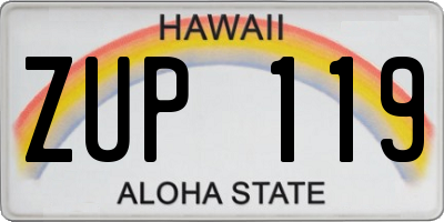 HI license plate ZUP119