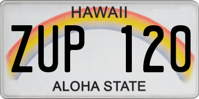 HI license plate ZUP120