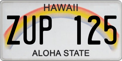 HI license plate ZUP125