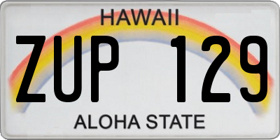 HI license plate ZUP129