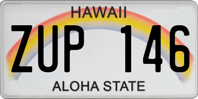 HI license plate ZUP146