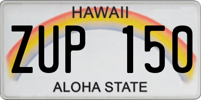 HI license plate ZUP150