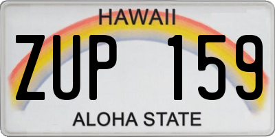 HI license plate ZUP159