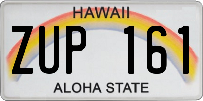HI license plate ZUP161