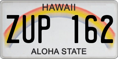 HI license plate ZUP162