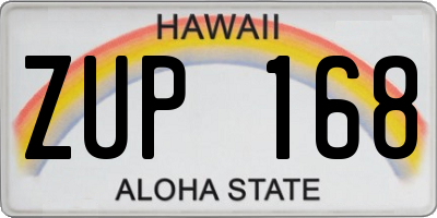 HI license plate ZUP168