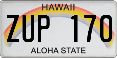 HI license plate ZUP170