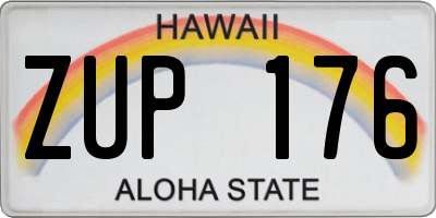HI license plate ZUP176