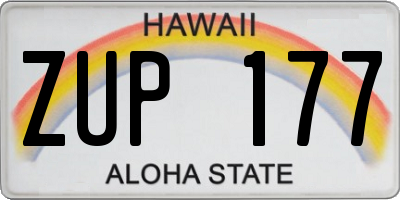 HI license plate ZUP177