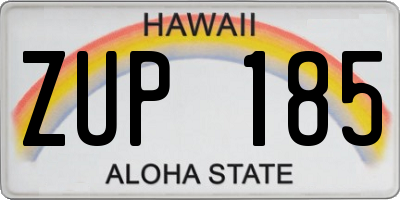 HI license plate ZUP185