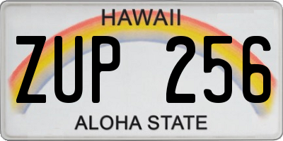 HI license plate ZUP256
