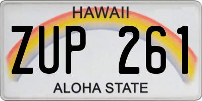 HI license plate ZUP261