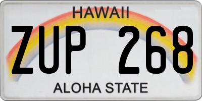 HI license plate ZUP268