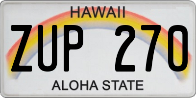 HI license plate ZUP270