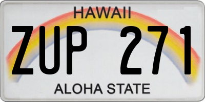 HI license plate ZUP271