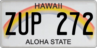 HI license plate ZUP272