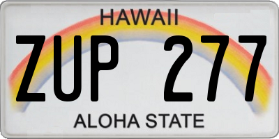HI license plate ZUP277