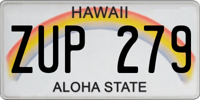 HI license plate ZUP279