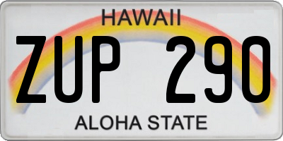 HI license plate ZUP290