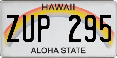 HI license plate ZUP295