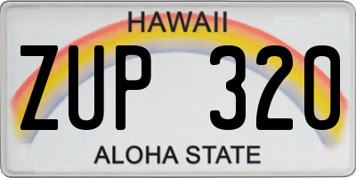HI license plate ZUP320