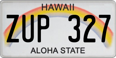 HI license plate ZUP327